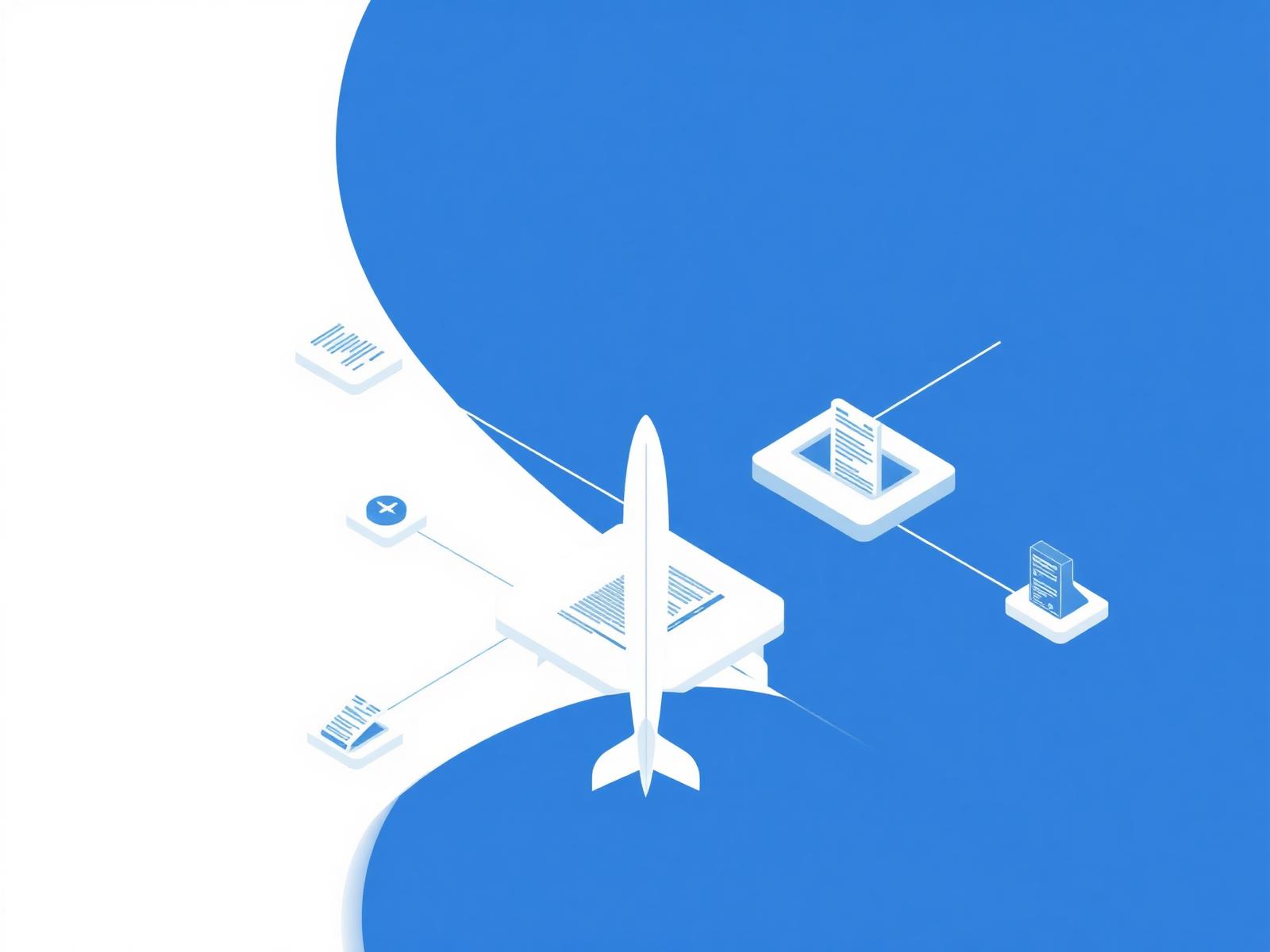 Illustration of an aviation technical publication workflow connecting people, manuals, quality assurance and publication
